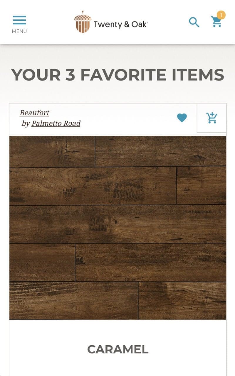 Twenty & Oak Mobile Favorite Three Item Page 