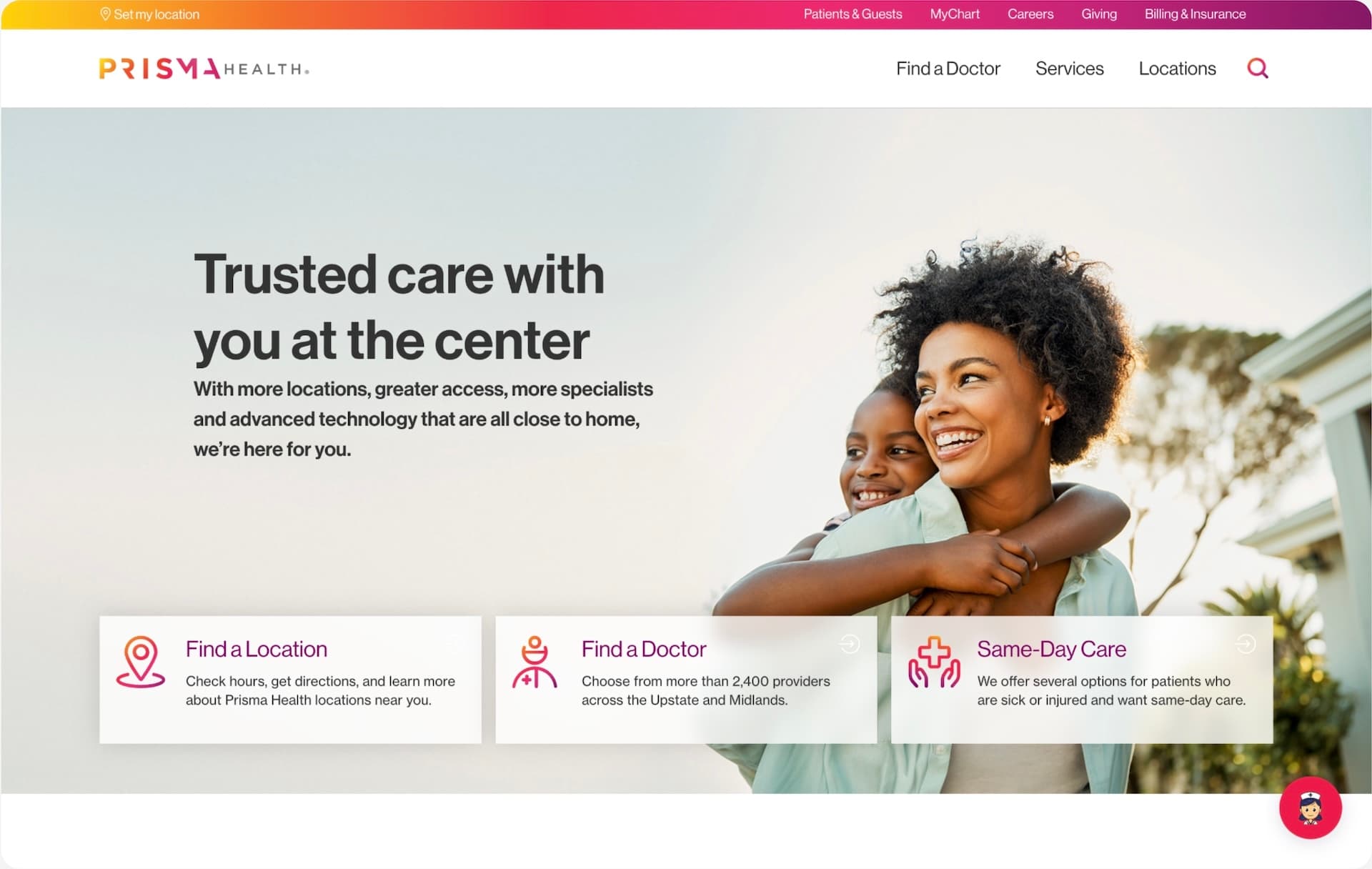 Prisma Health Homepage