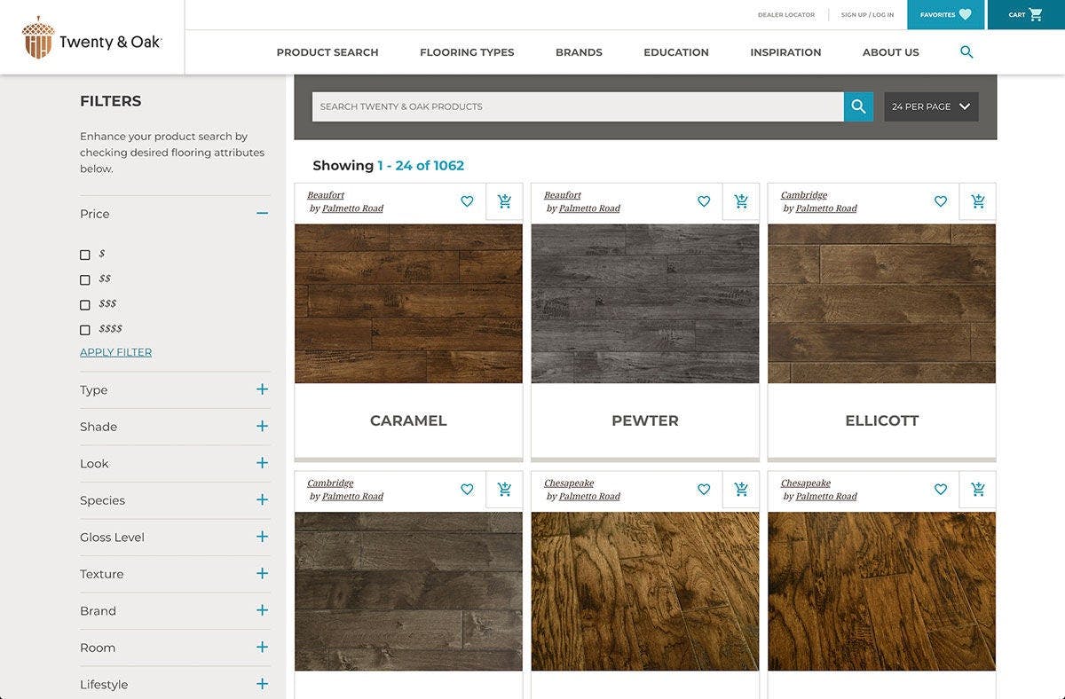 Twenty & Oak Desktop Hardwood Floor Sample Search Page 