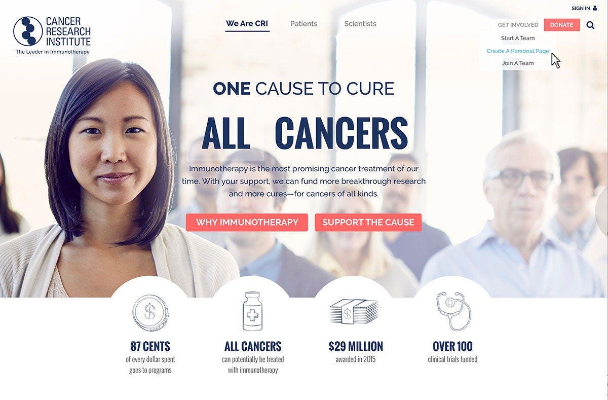 Cancer Research Institute Desktop Homepage - We Are CRI