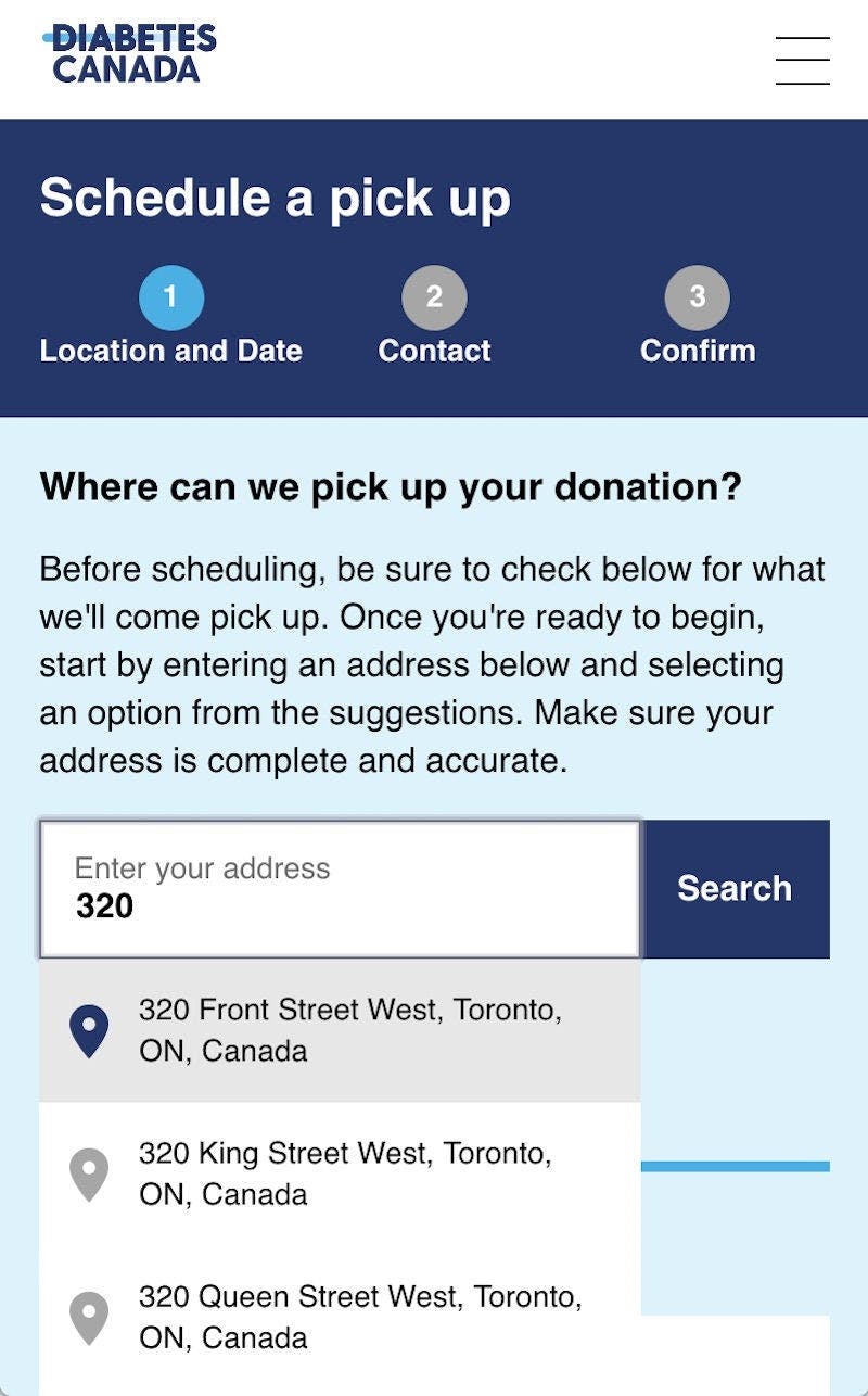 Diabetes Canada Declutter Schedule A Pick-Up Tool Step 1